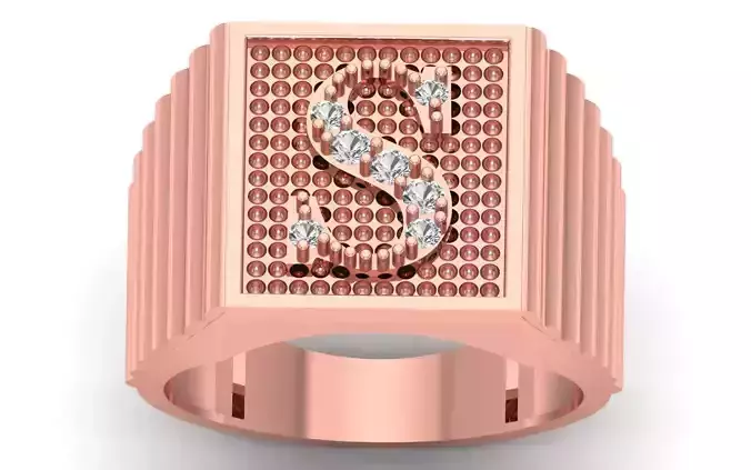 S Alphabet Ring  3D print model