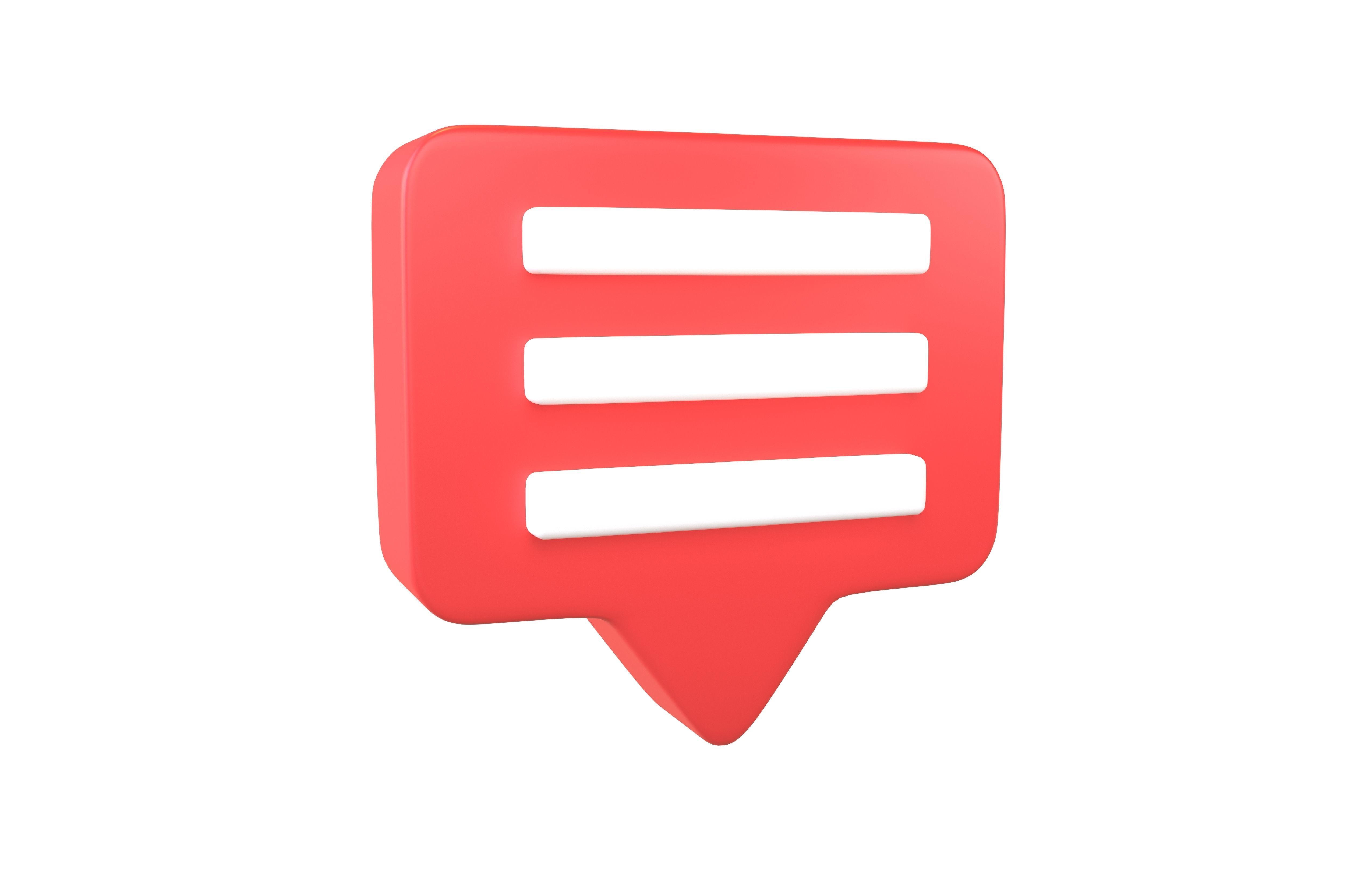 Socail Media Comment v3 001 Low-poly 3D model_1