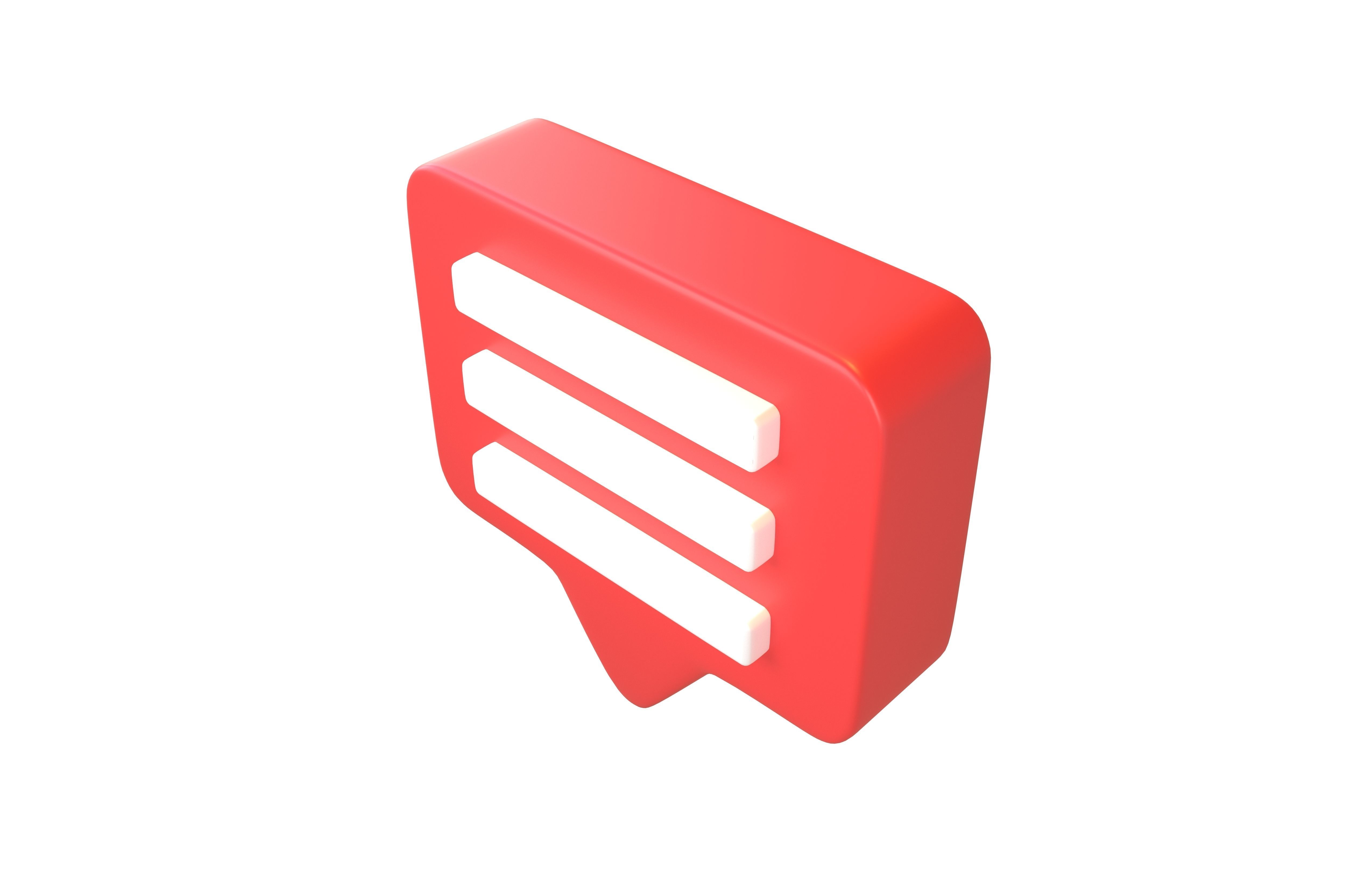 Socail Media Comment v3 001 Low-poly 3D model_3