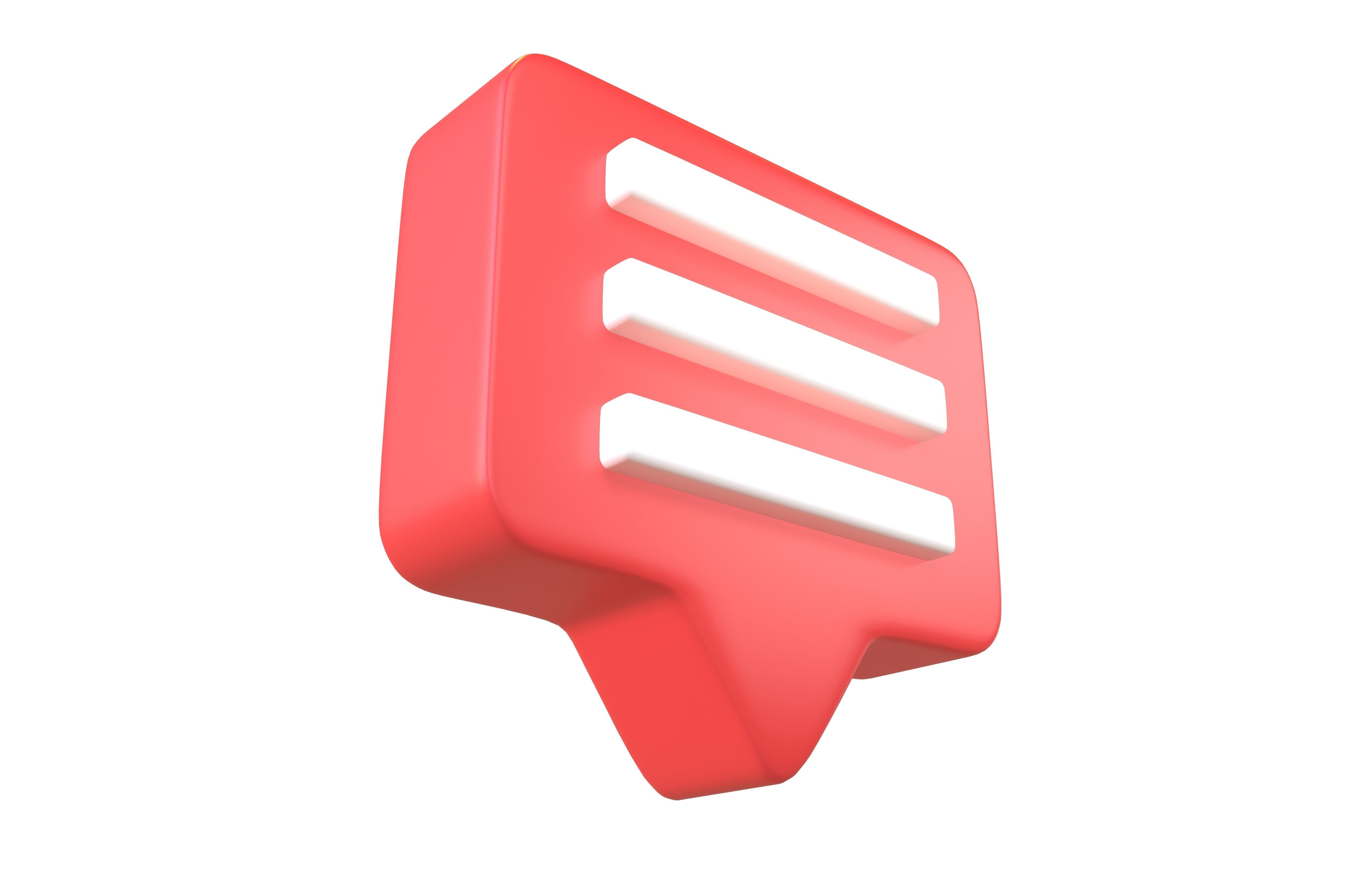 Socail Media Comment v3 001 Low-poly 3D model_2