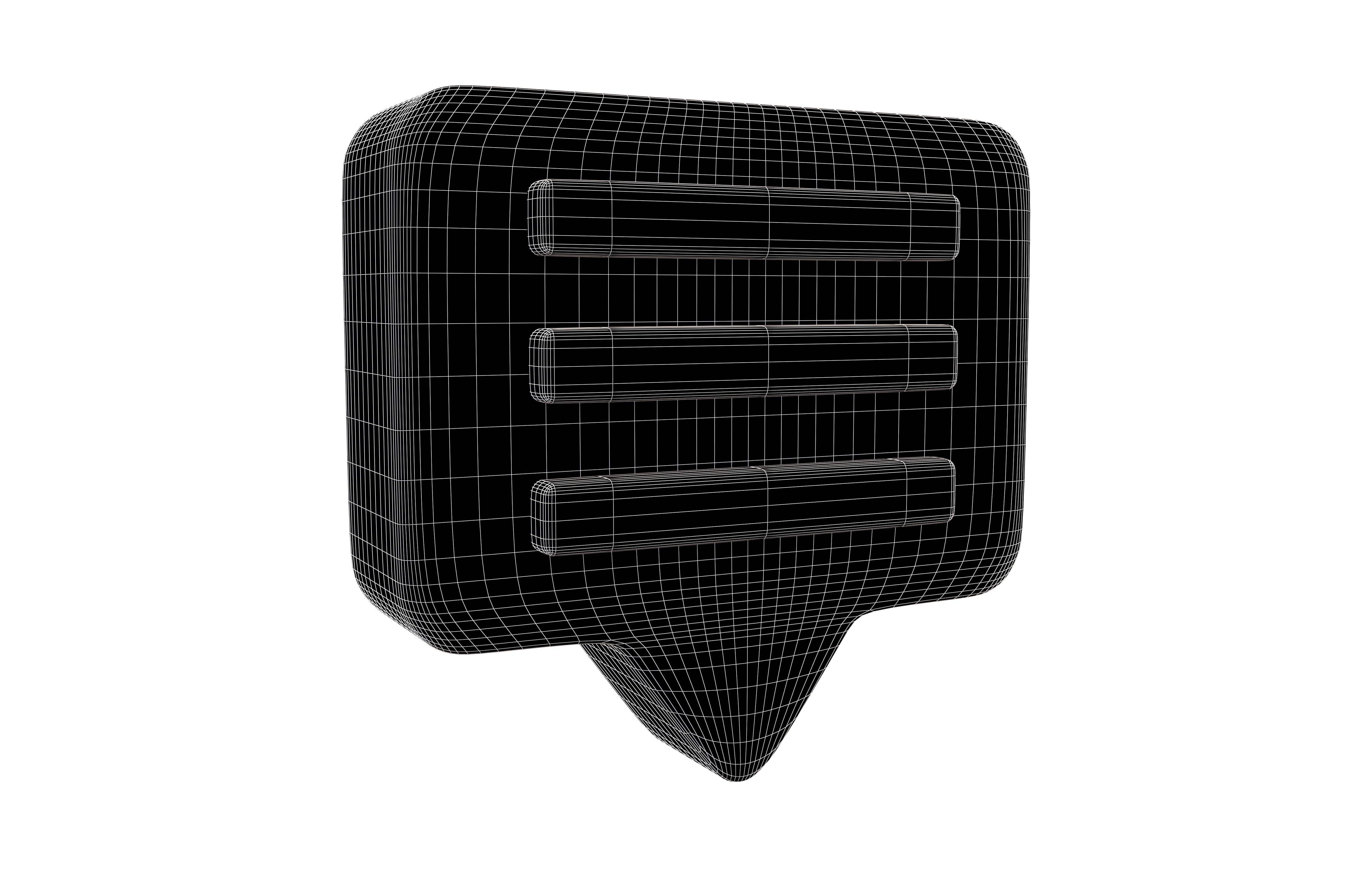 Socail Media Comment v3 001 Low-poly 3D model_5