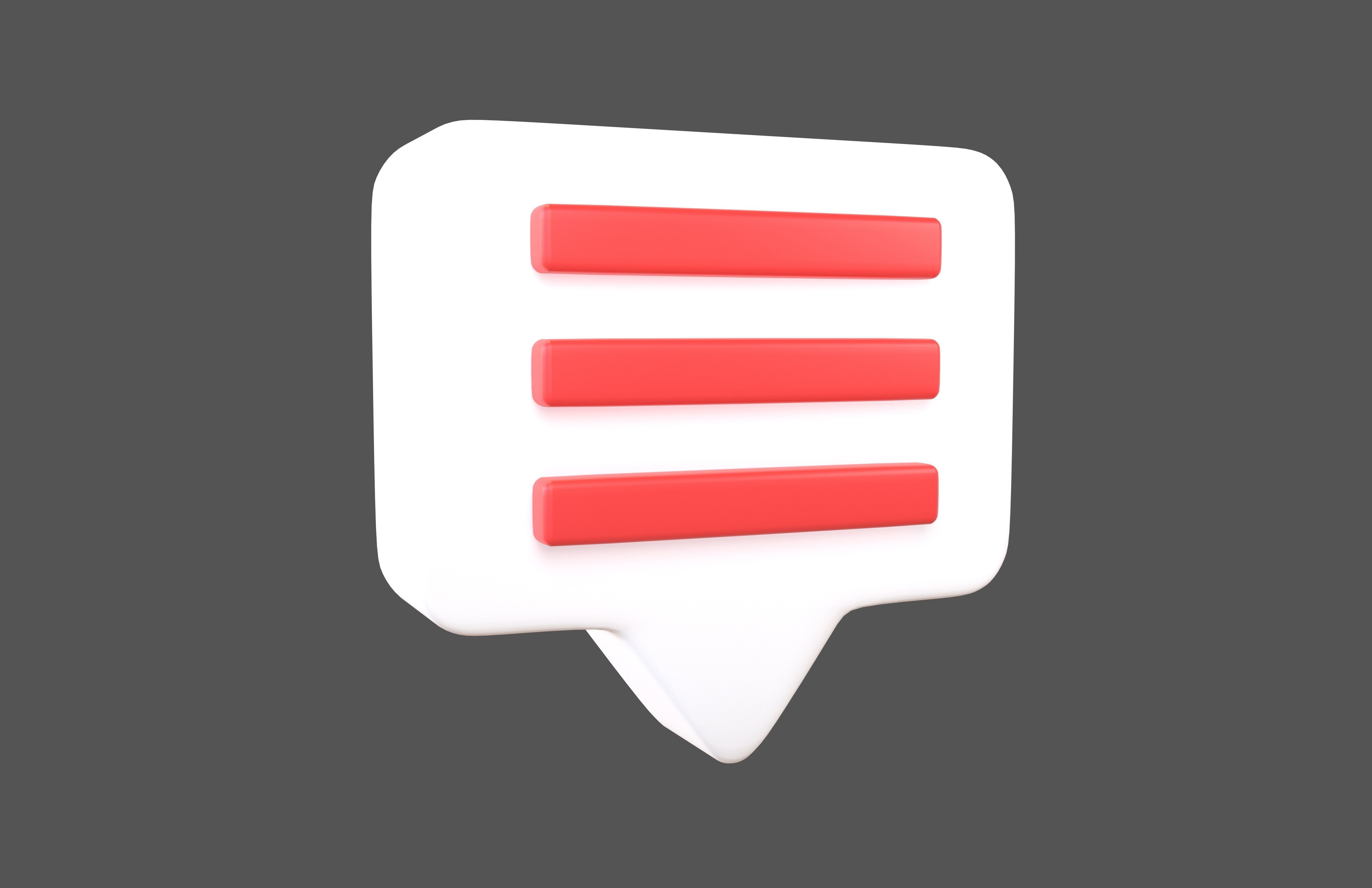 Socail Media Comment v3 002 Low-poly 3D model_1