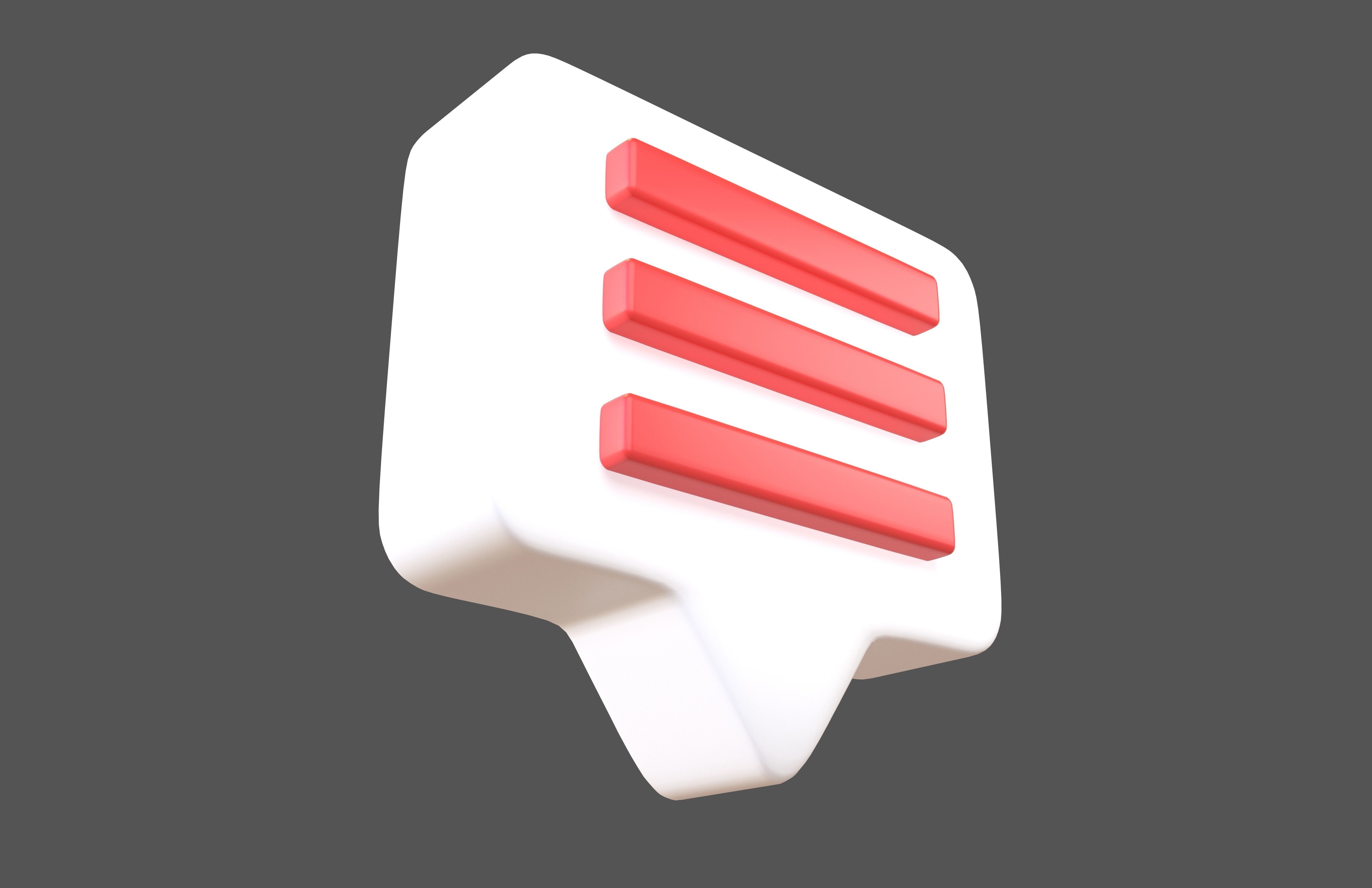 Socail Media Comment v3 002 Low-poly 3D model_3