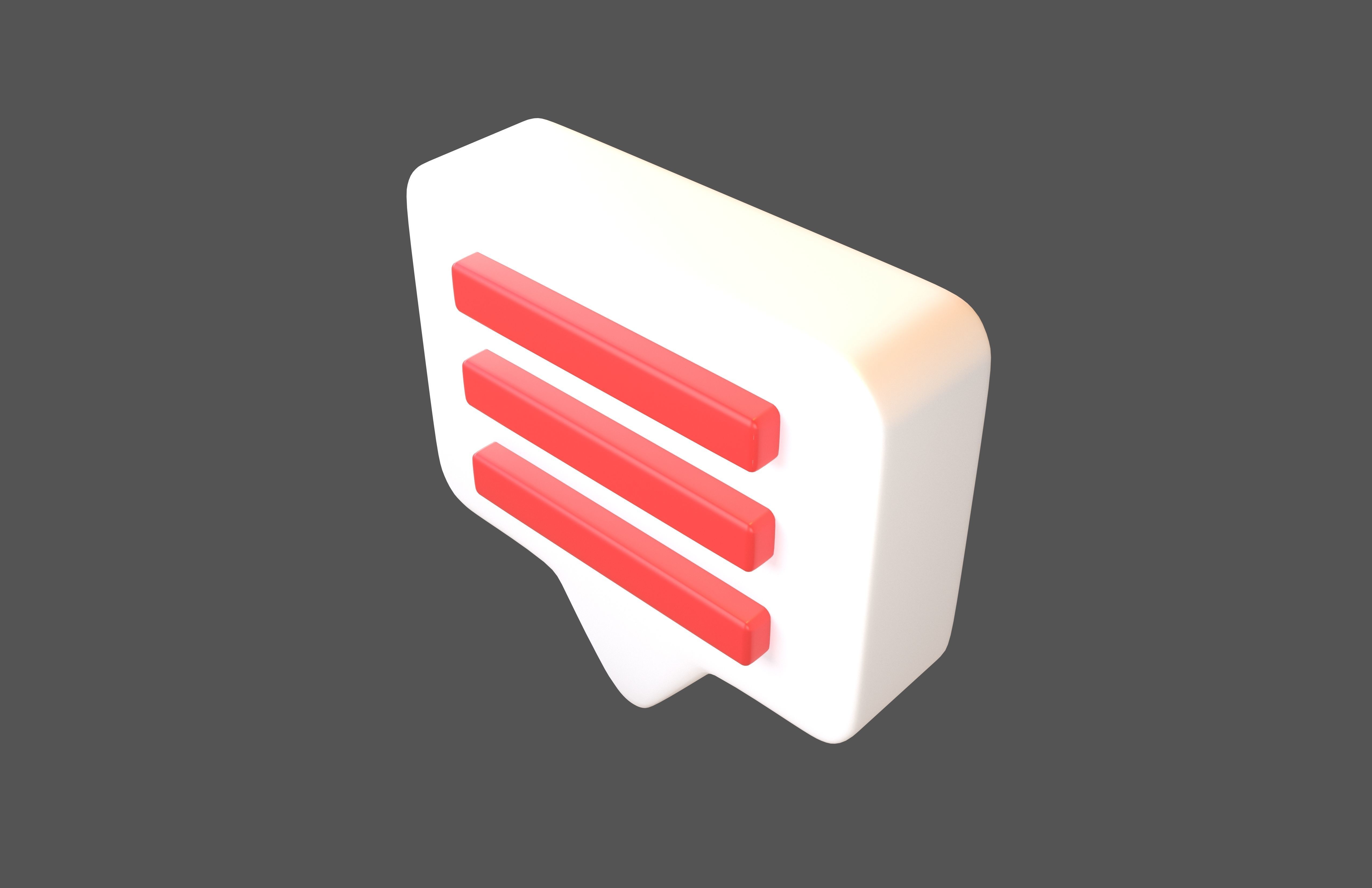 Socail Media Comment v3 002 Low-poly 3D model_2