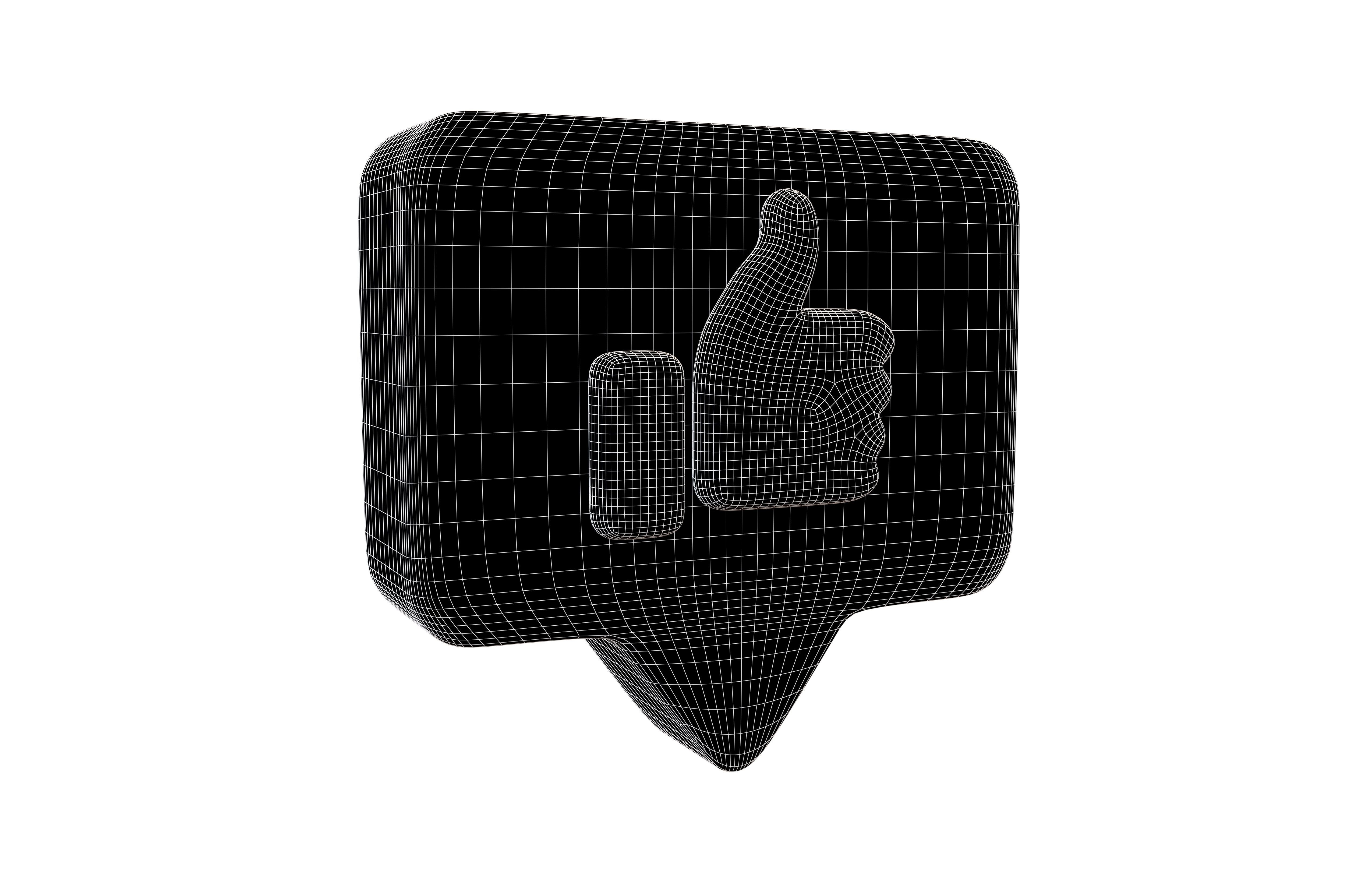 Socail Media Like v5 001 Low-poly 3D model_4