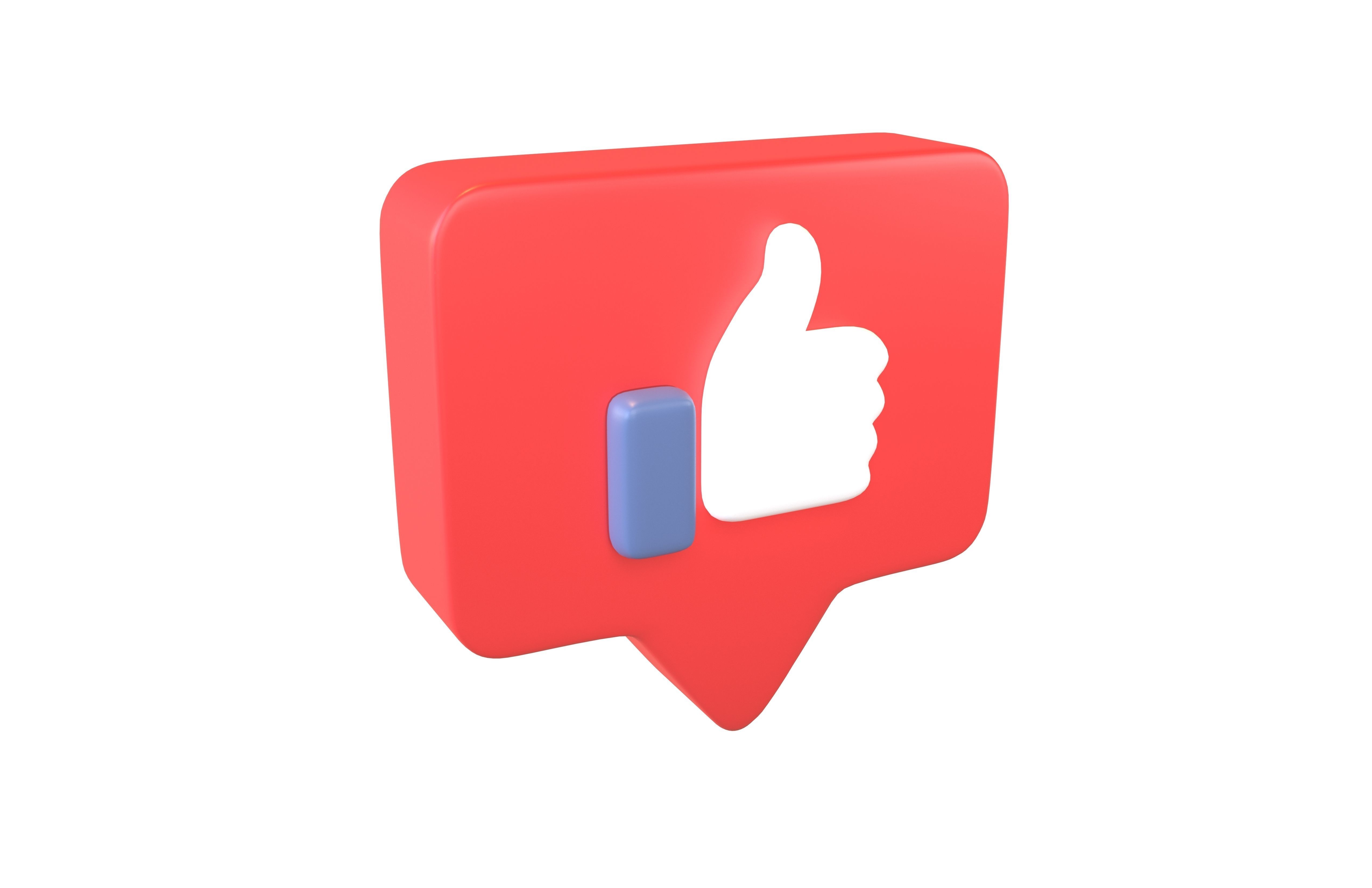 Socail Media Like v5 001 Low-poly 3D model_1