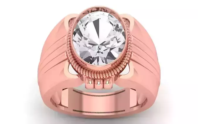 Solitaire Wedding Engagement Big Oval Stone  Ring 3D print model
