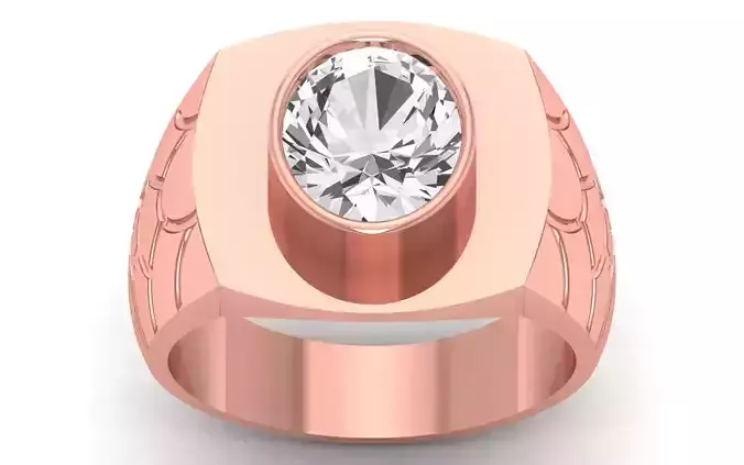 Solitaire Wedding Engagement Big Oval Stone  Ring 3D print model