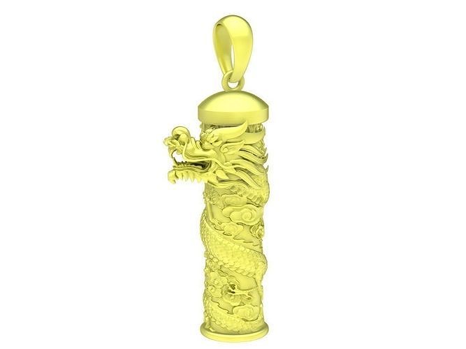 luxury asian dragon warp cylinder pendant 3935 3D print model