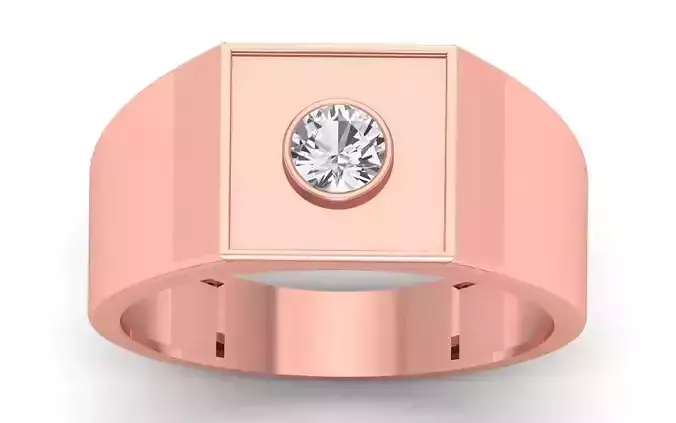 Solitaire Wedding Engagement Round Stone Ring 3D print model