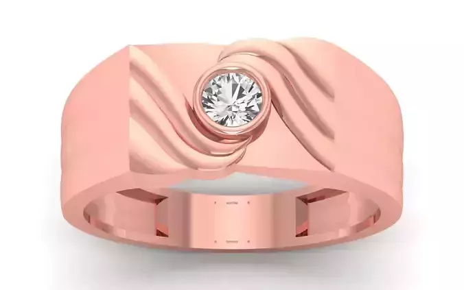Solitaire Wedding Engagement Round Stone Ring 3D print model