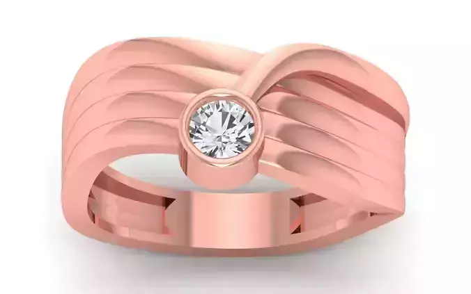Solitaire Wedding Engagement Round Stone Ring 3D print model