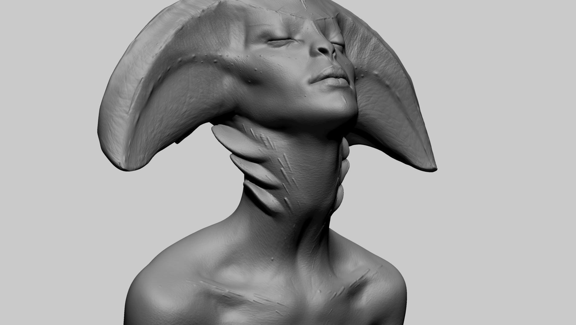 Fantasy Female Bust 3D print model_7