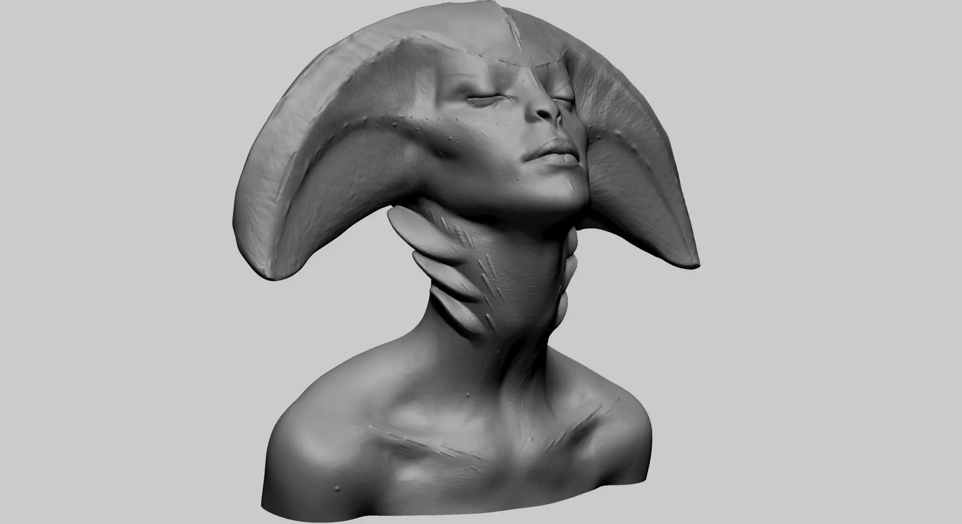 Fantasy Female Bust 3D print model_0