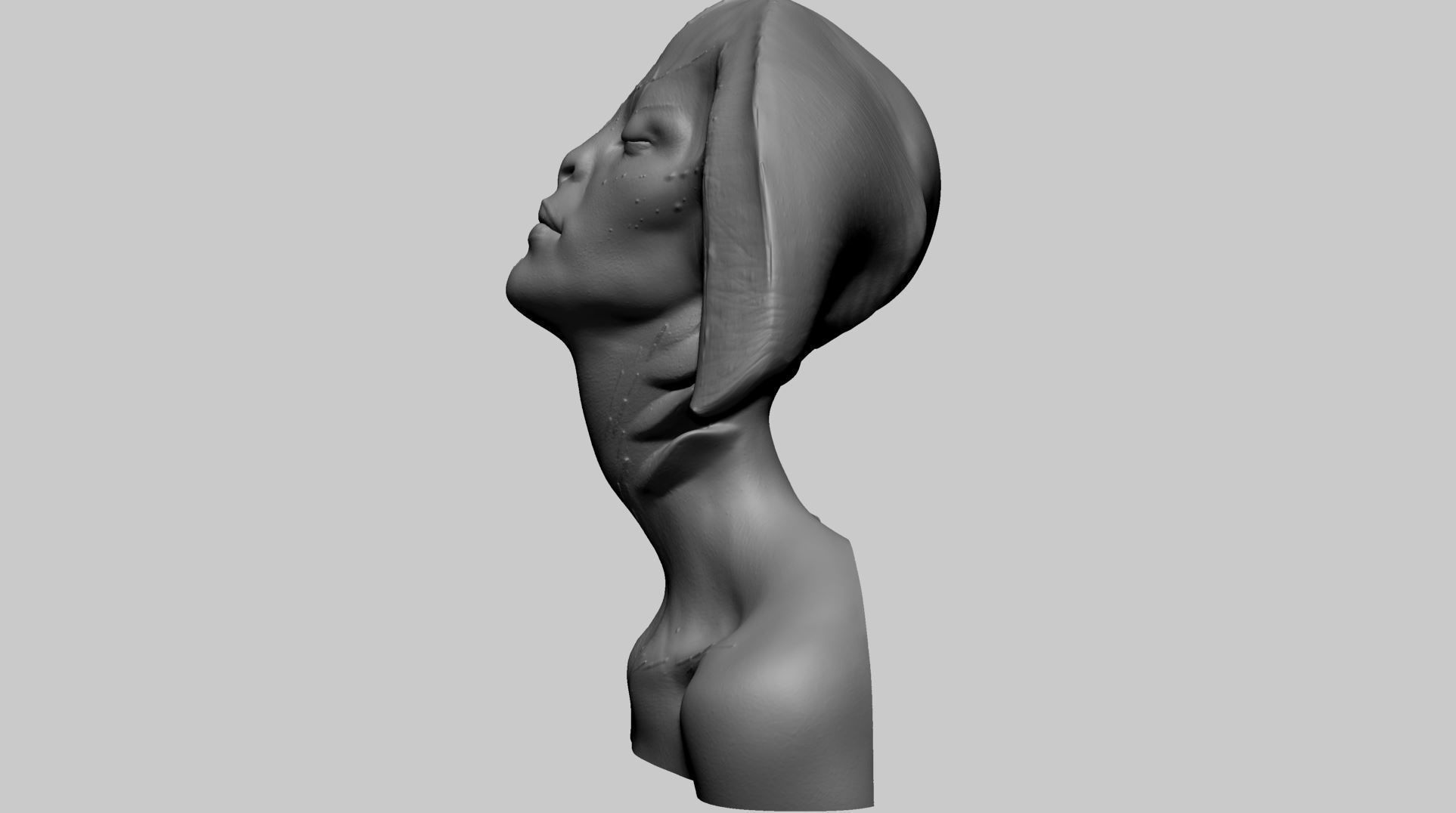 Fantasy Female Bust 3D print model_6