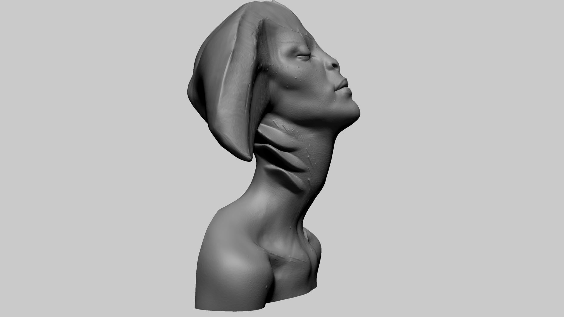 Fantasy Female Bust 3D print model_1