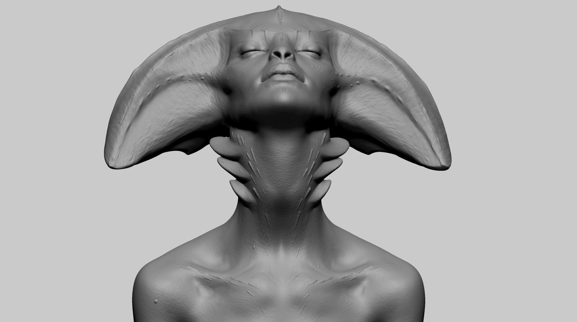 Fantasy Female Bust 3D print model_13
