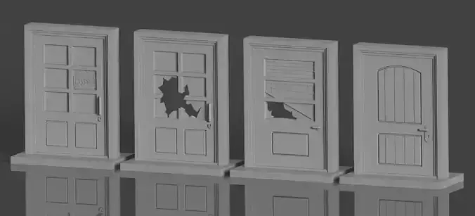 Zombicide modern doors 3D print model