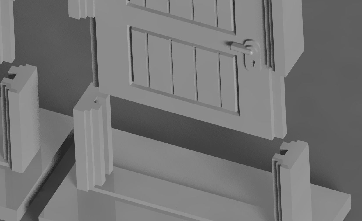 Zombicide modern doors 3D print model_4