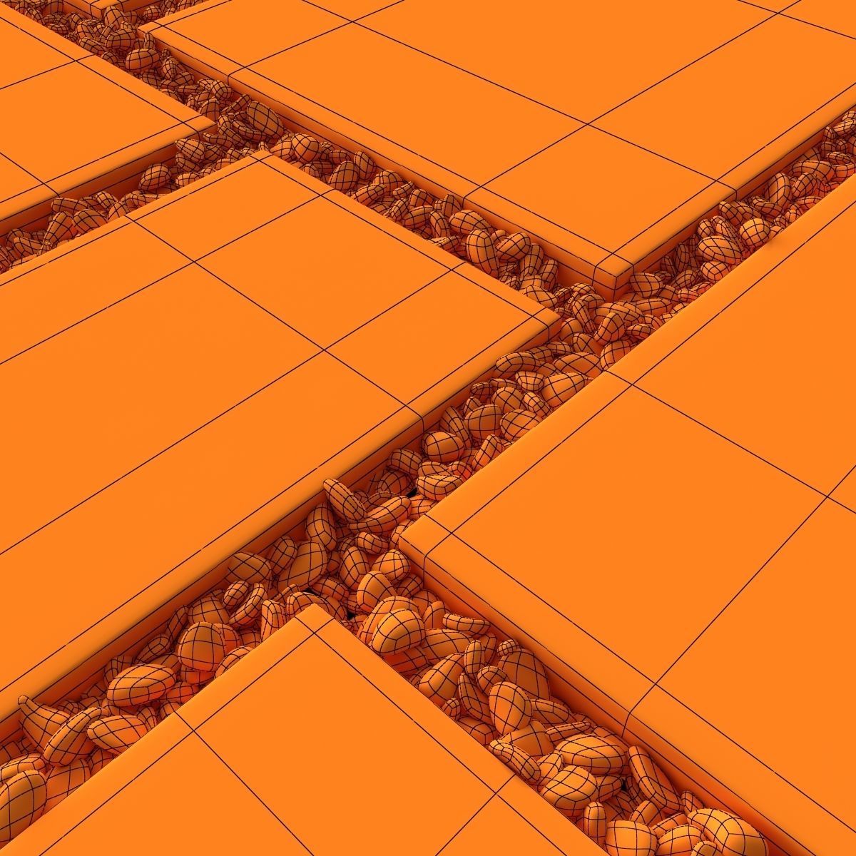 Paving tile pebble n14 3D model_16