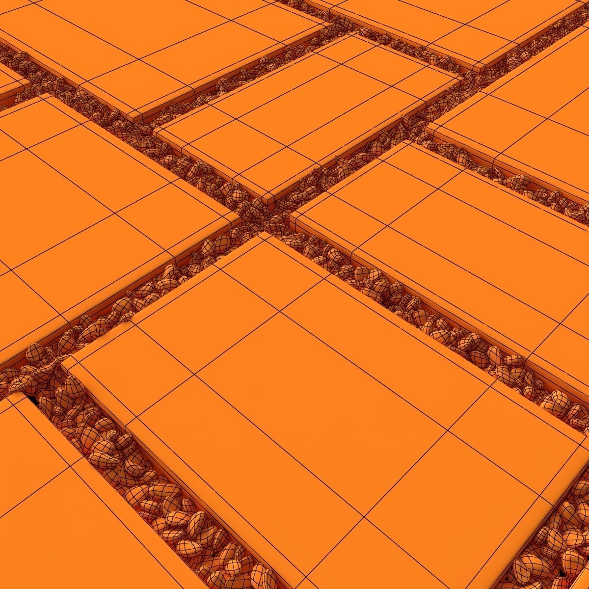 Paving tile pebble n14 3D model_15