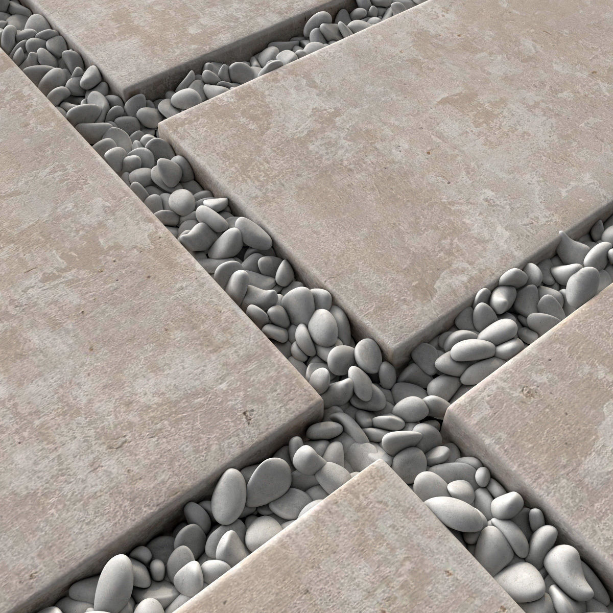 Paving tile pebble n14 3D model_5