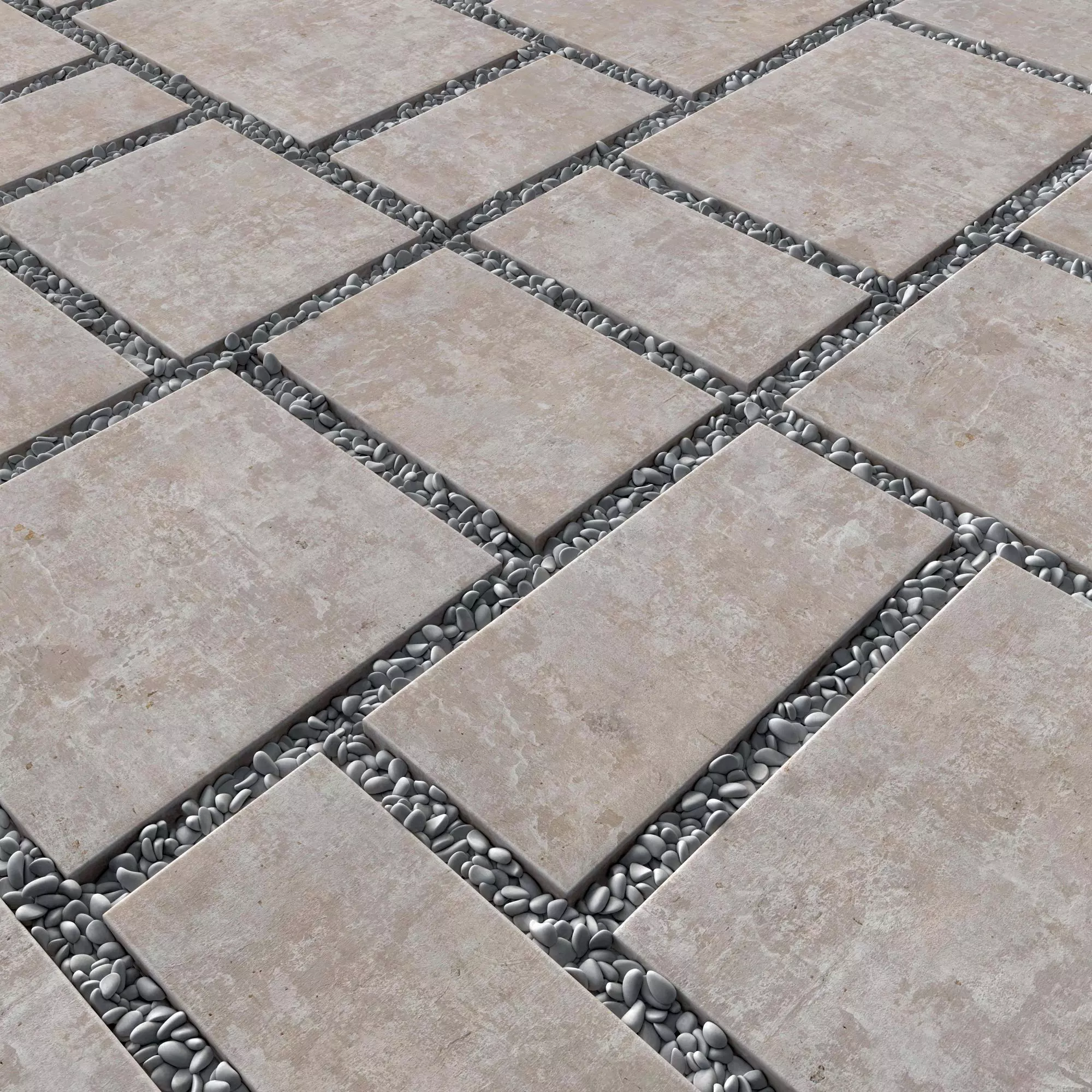 Paving tile pebble n14 3D model_0