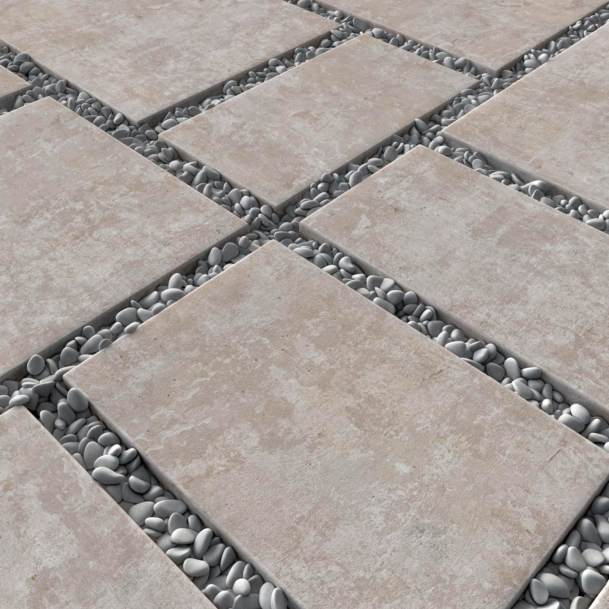 Paving tile pebble n14 3D model_1