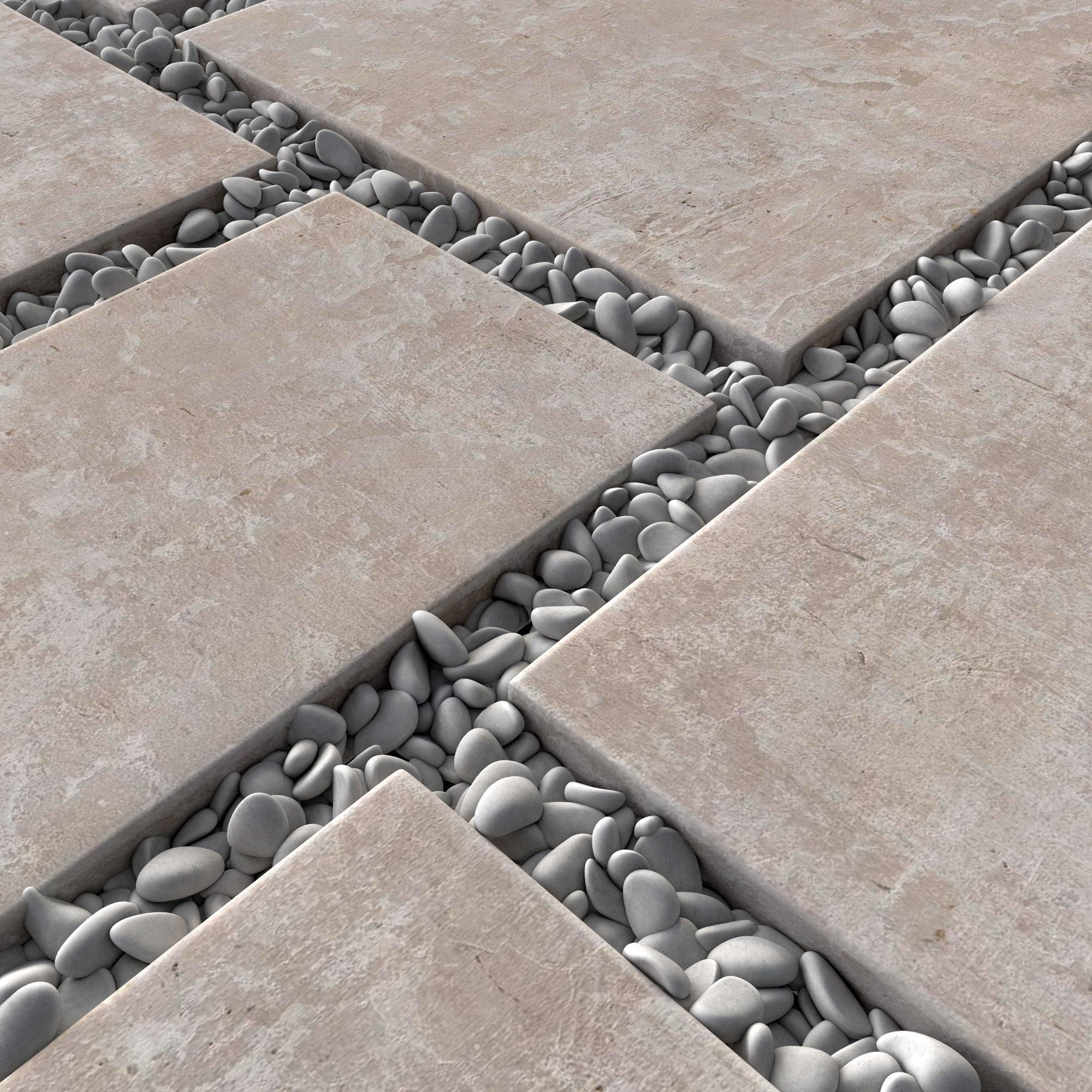 Paving tile pebble n14 3D model_2