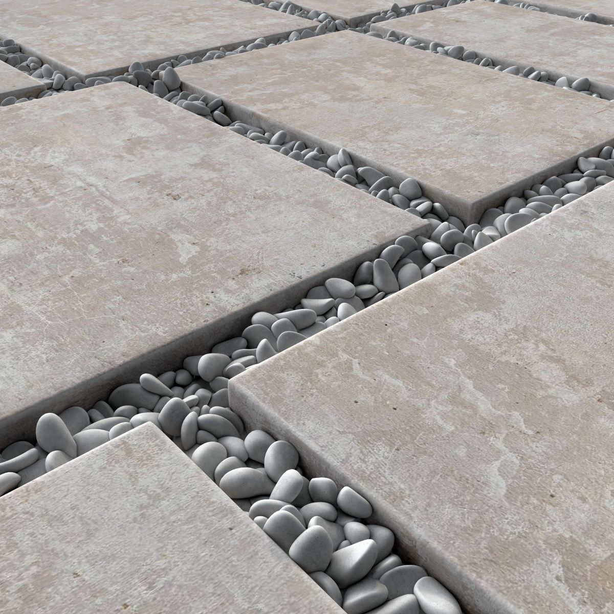 Paving tile pebble n14 3D model_7