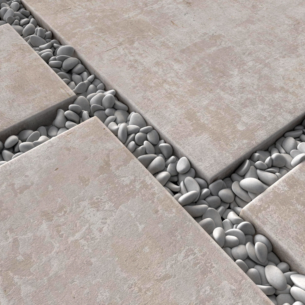 Paving tile pebble n14 3D model_6