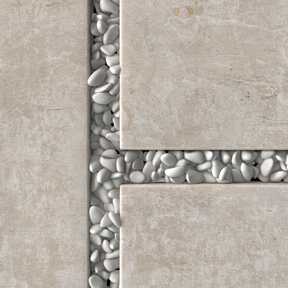 Paving tile pebble n14 3D model_4
