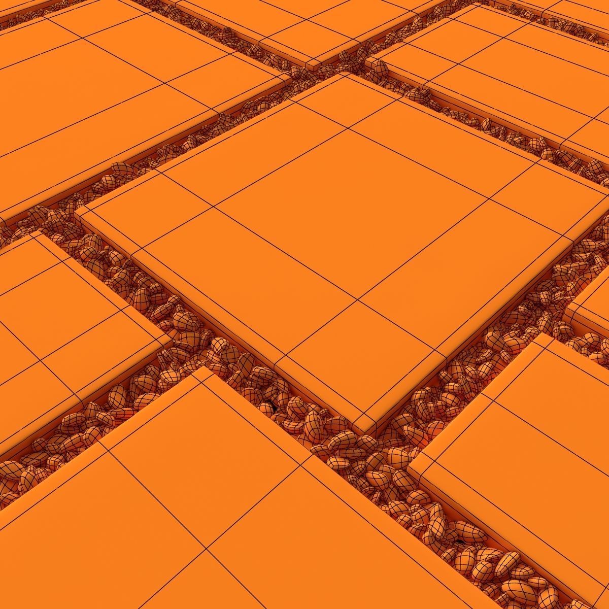 Paving tile pebble n14 3D model_17