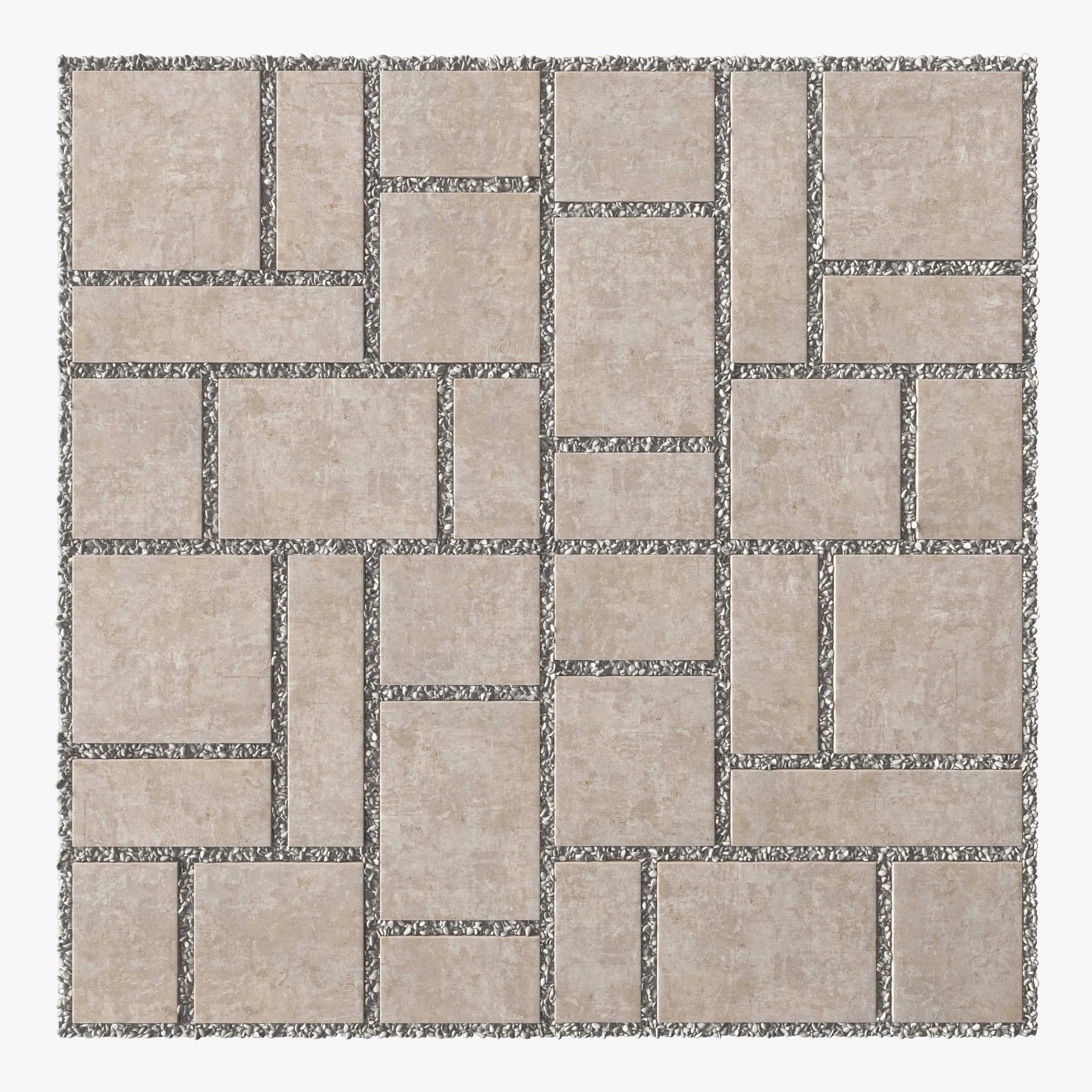 Paving tile pebble n14 3D model_9