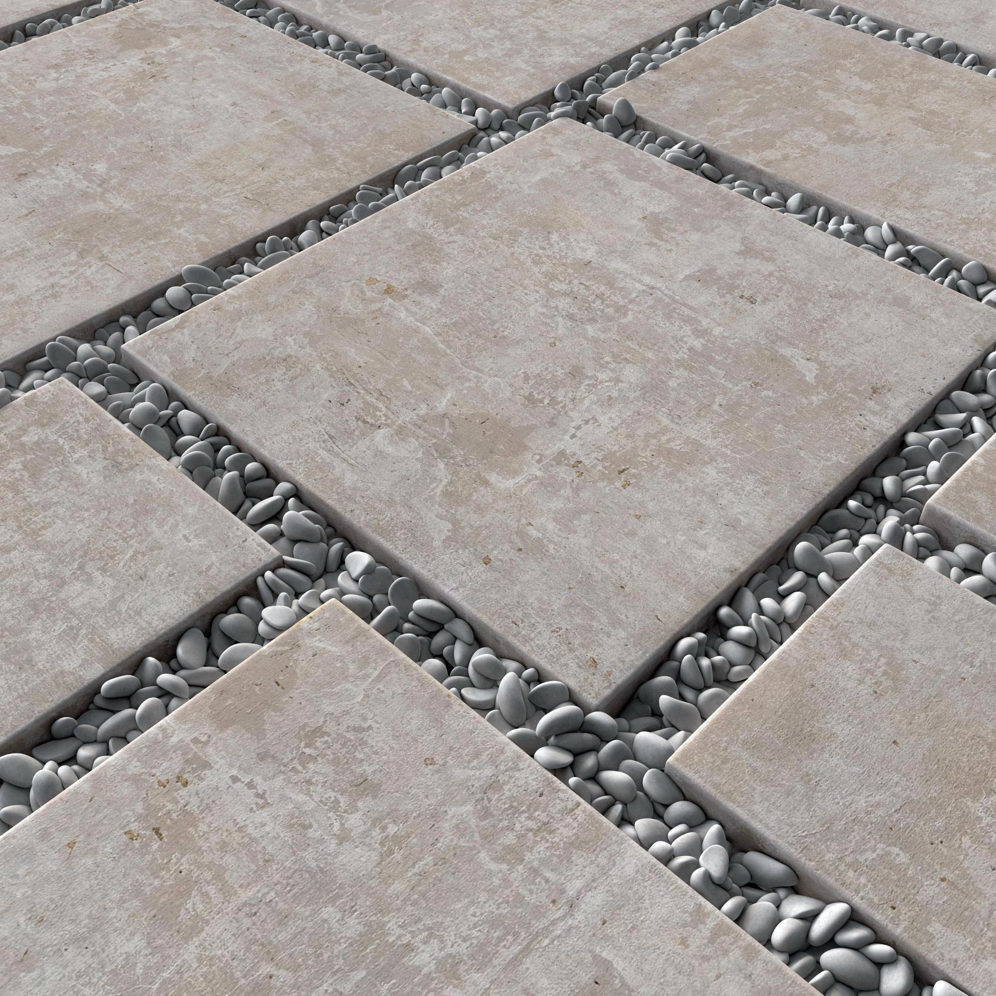 Paving tile pebble n14 3D model_3