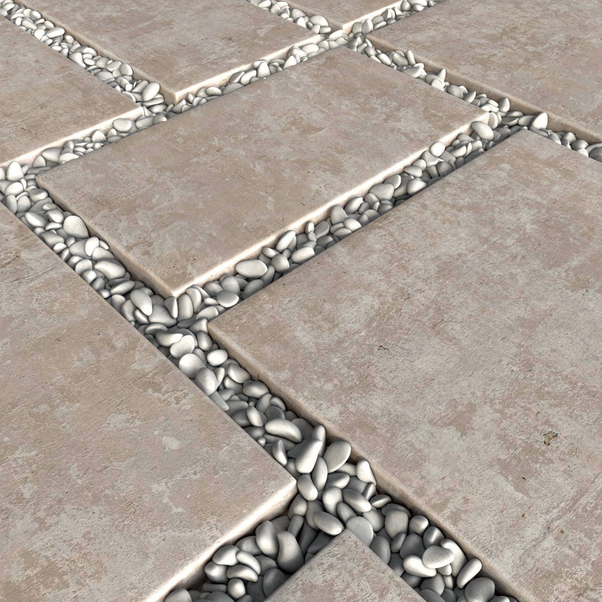 Paving tile pebble n14 3D model_8