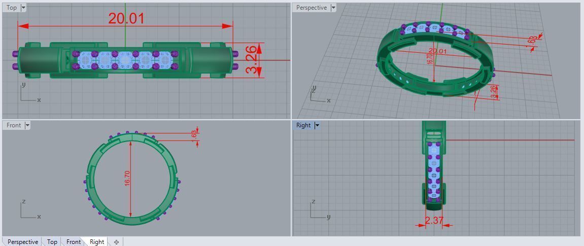 Band stone rings 1 3D print model_1