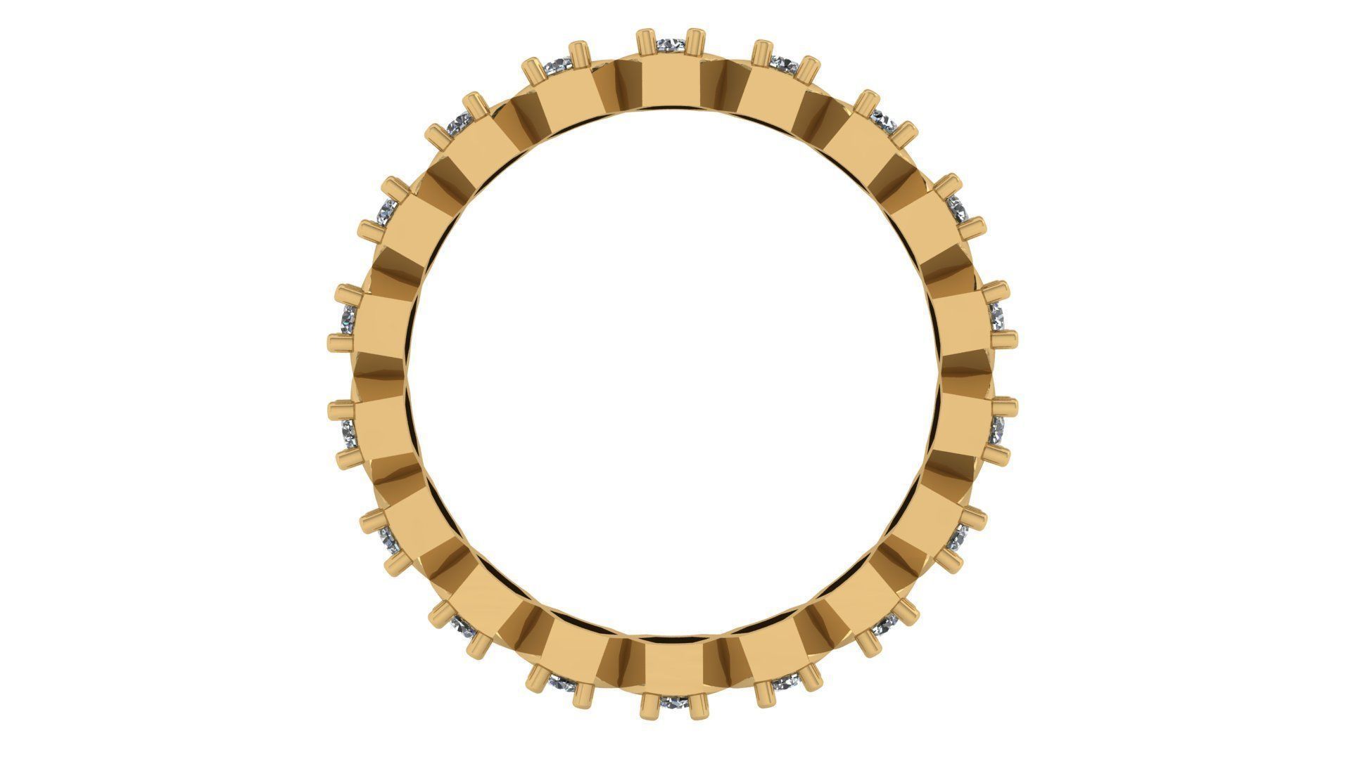 Band stone rings 3 3D print model_4