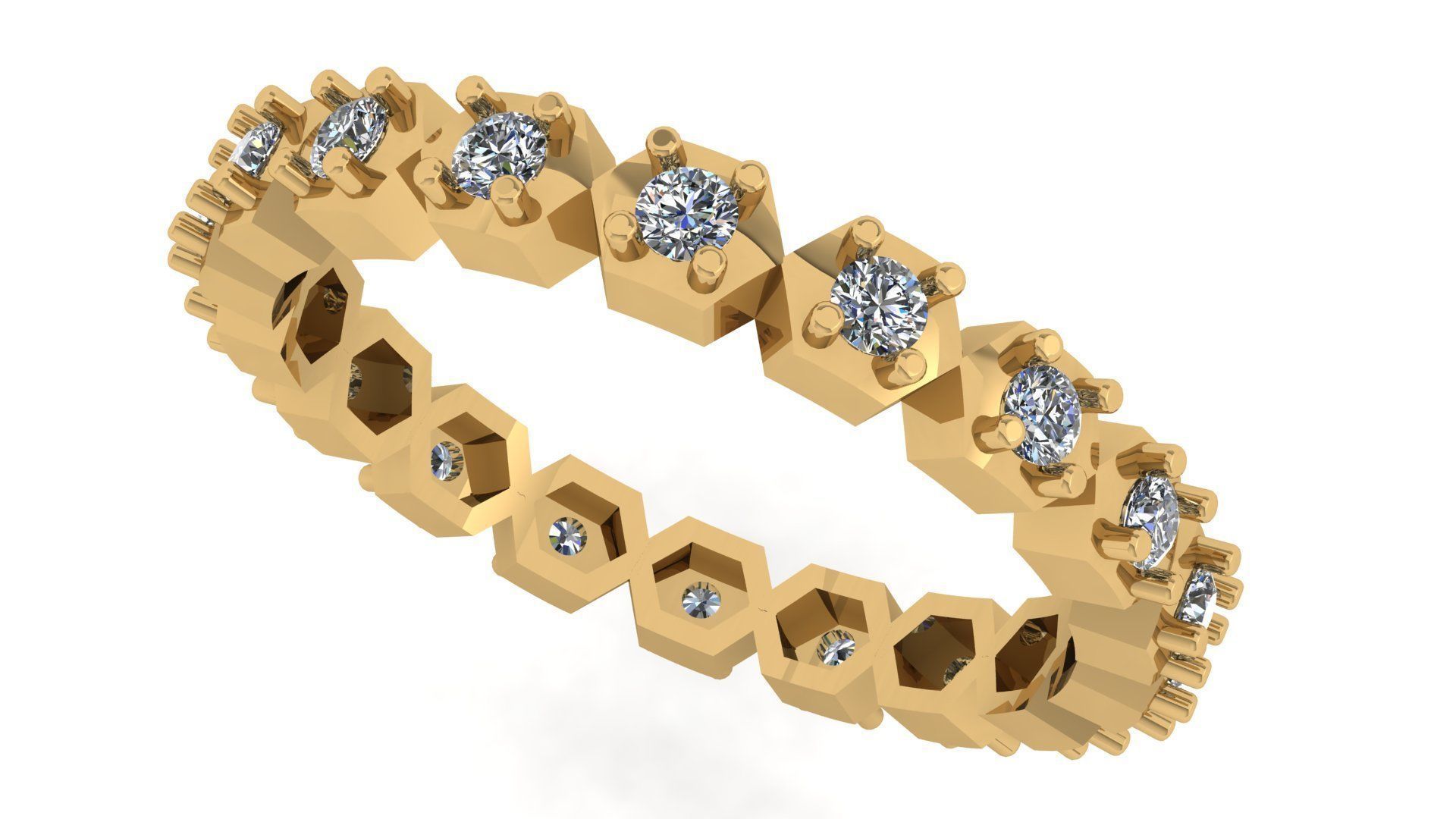 Band stone rings 3 3D print model_5