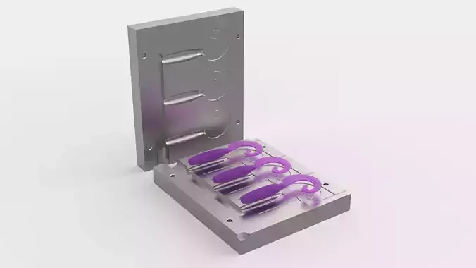 Mold for soft bait lure 90mm-Reins G-tail style 3D print model