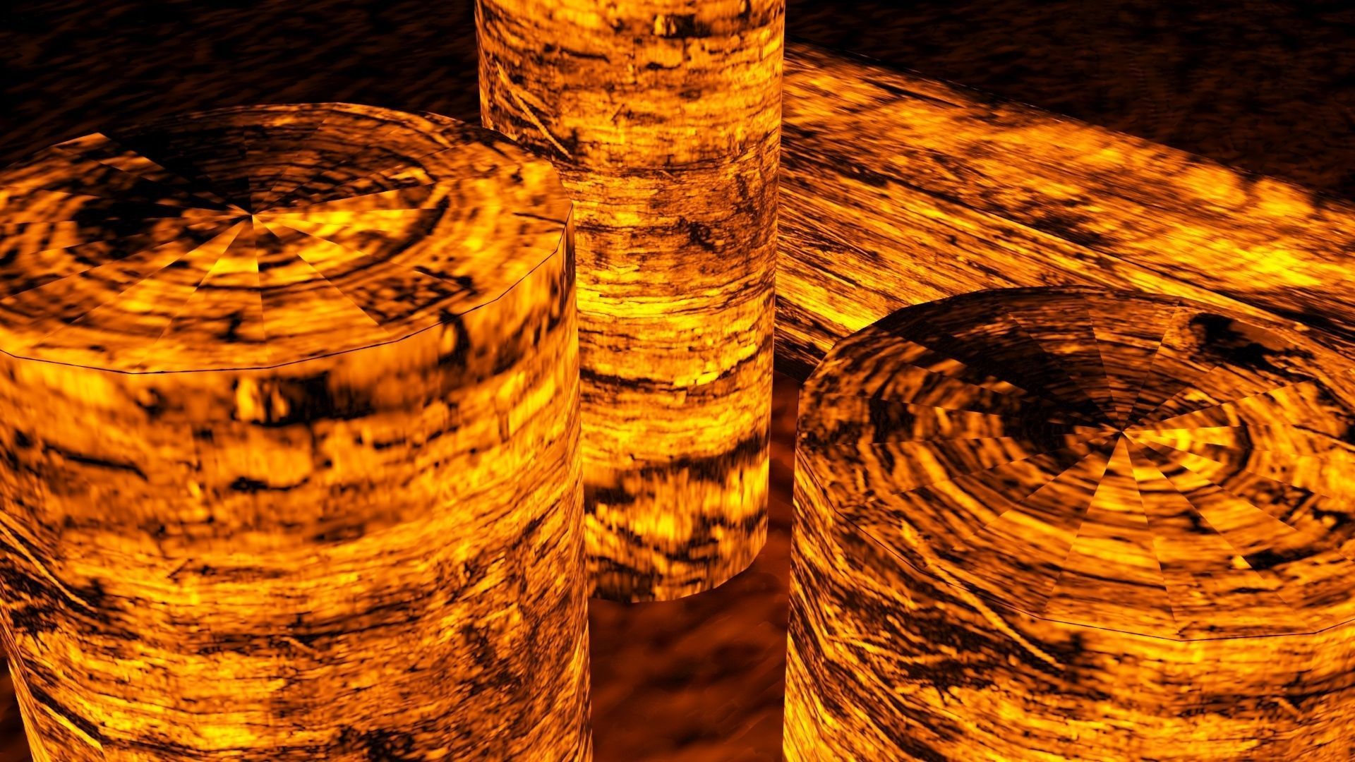Burning Wood 3D model_3