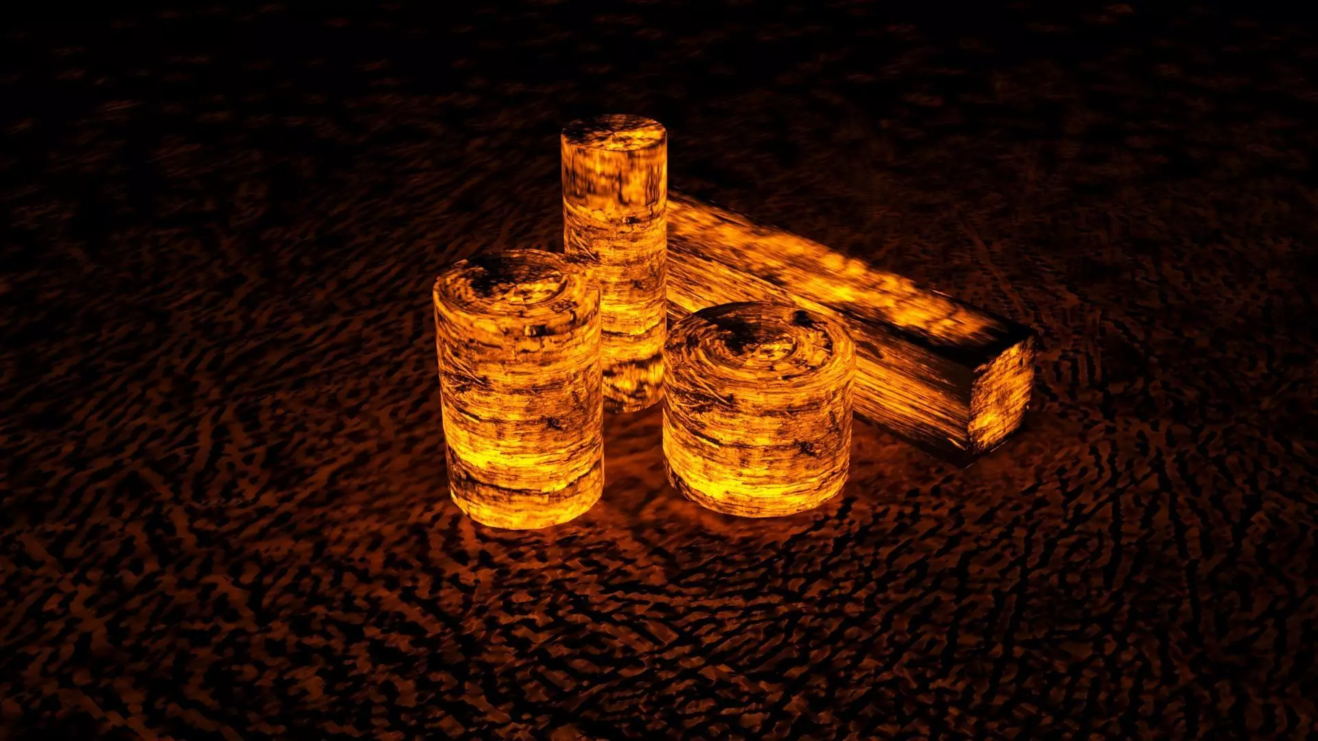 Burning Wood 3D model_0