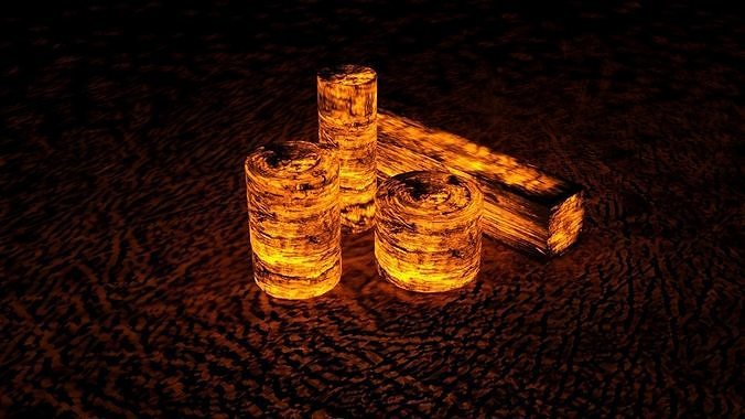 Burning Wood 3D model