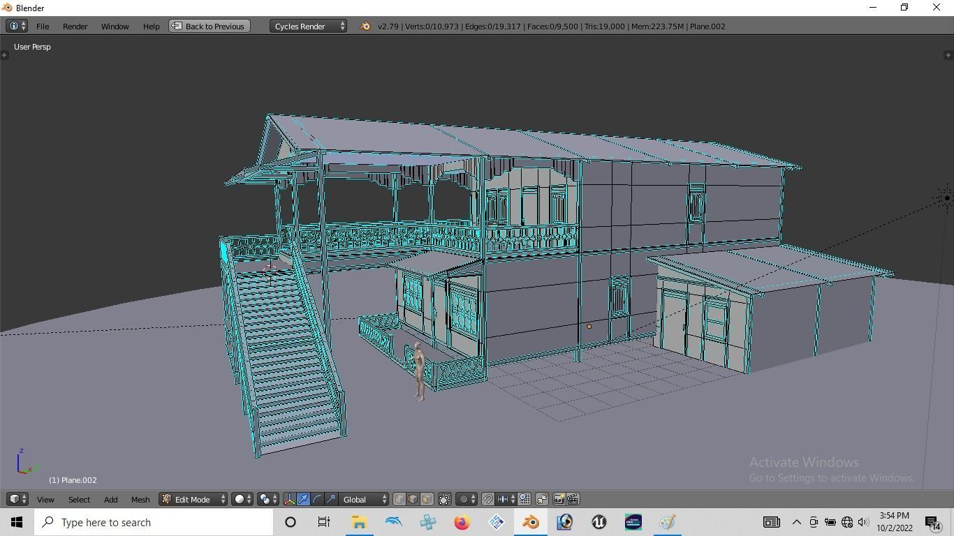 Rumah kayu tingkat 003-004 3D model_7