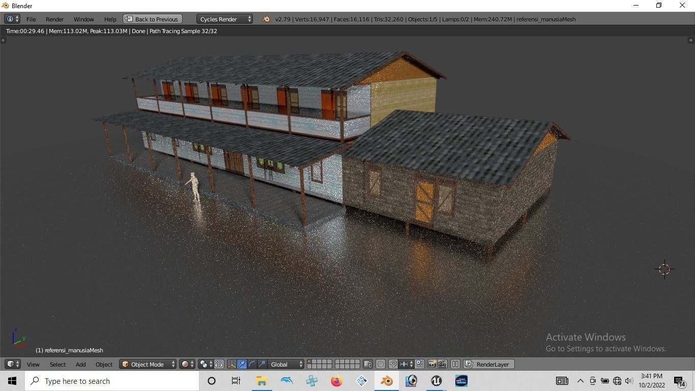 Rumah kayu tingkat 003-004 3D model_2