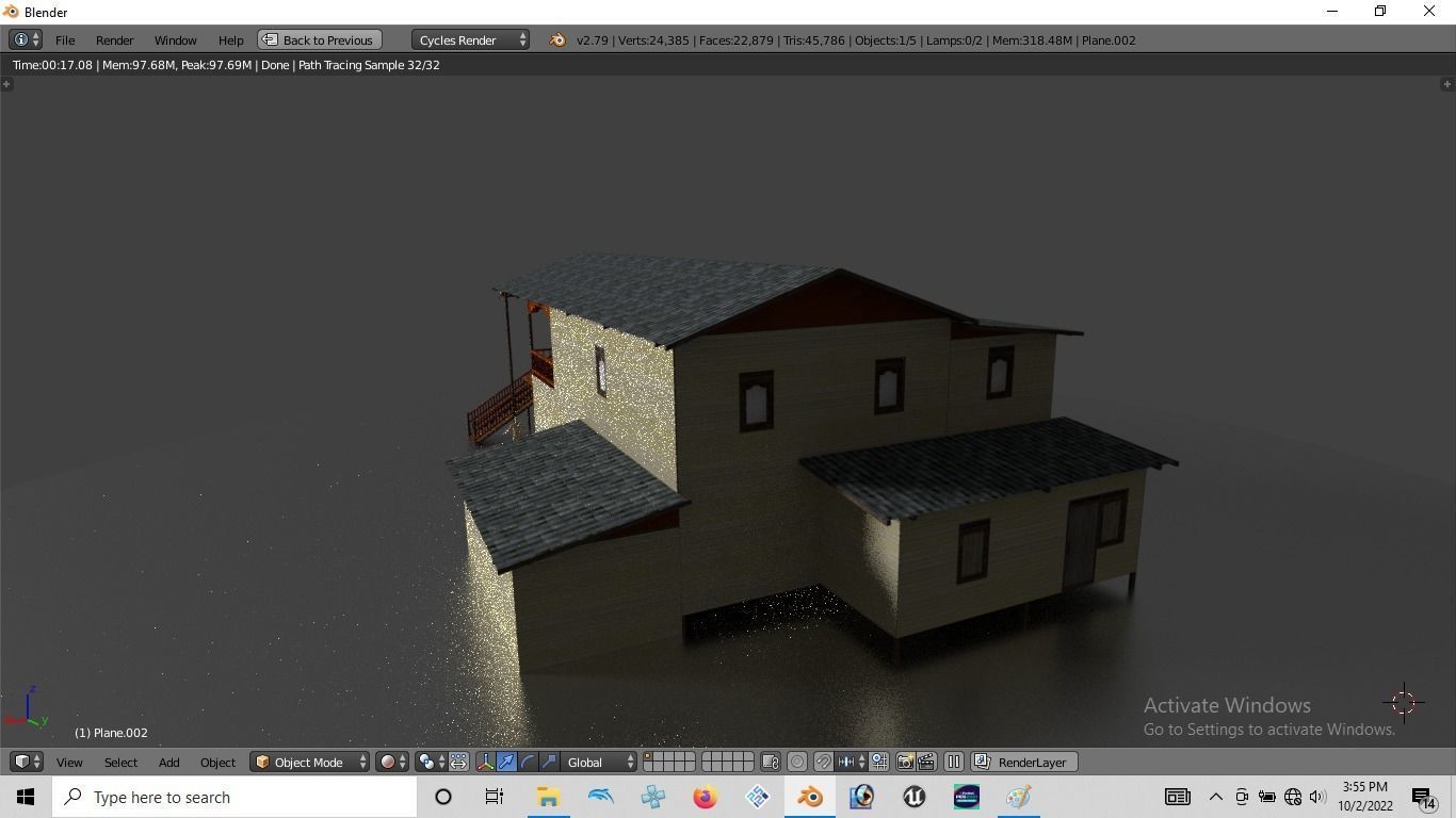 Rumah kayu tingkat 003-004 3D model_8