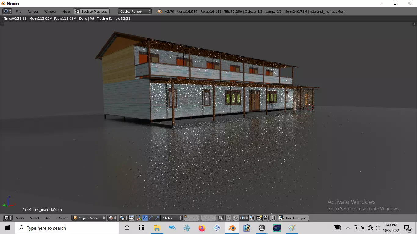 Rumah kayu tingkat 003-004 3D model_0