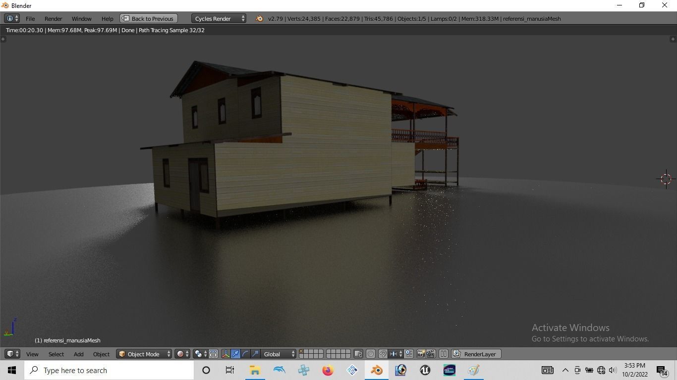 Rumah kayu tingkat 003-004 3D model_5