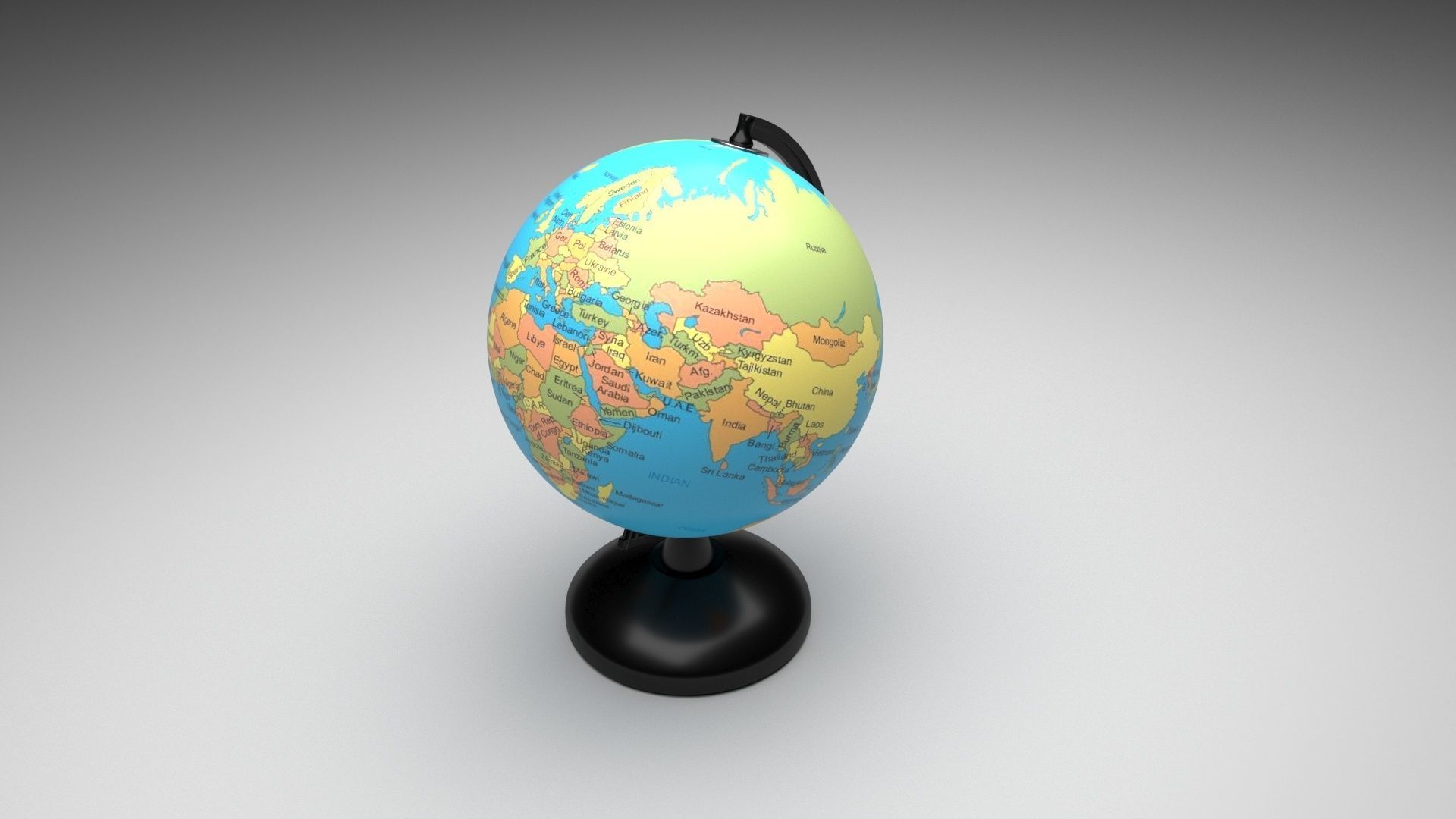 Globe 3D model_4