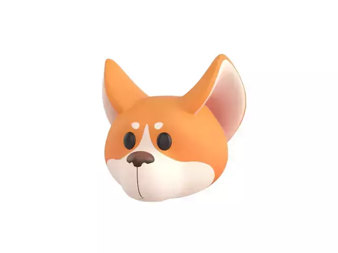 Prop179 Corgi Dog Head